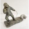 Image 3 : "HUNTER & BEAR" BY ZEBEDEE ENODGOO - STONE W/ IVORY RAWHIDE
