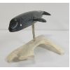 Image 3 : WHALE W/ STAND BY JOE KILOONIK - STONE W/ ANTLER