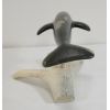 Image 4 : WHALE W/ STAND BY JOE KILOONIK - STONE W/ ANTLER