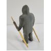 Image 6 : "HUNTER W/ HARPOON & SPEAR" BY UNK - STONE W/ WOOD