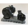 Image 2 : "INUK & DOG CUTTING HOLE IN ICE" BY JOHNNY ACULIAK - STONE 