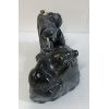 Image 3 : "INUK & DOG CUTTING HOLE IN ICE" BY JOHNNY ACULIAK - STONE 