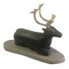 Image 1 : "RESTING CARIBOU ON BASE" BY NOEL AVADLUK - STONE & BONE