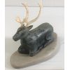 Image 2 : "RESTING CARIBOU ON BASE" BY NOEL AVADLUK - STONE & BONE