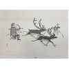 Image 2 : "CARIBOU AND HUNTER" BY SOROSEELUTU ASHOONA - STONECUT - DORSET 1975