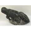 Image 2 : MAN & WALRUS FIGURE BY SILASSIE TUKI - STONE 