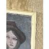 Image 2 : PORTRAIT OF WOMAN IN HAT BY ROGER ALEXANDRE - FRAMED ACRYLIC ON BOARD - MONTREAL 1980