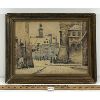 Image 1 : CITY LANDSCAPE BY W. GUROM(?) - FRAMED WATERCOLOUR W/ PENCIL 
