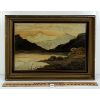 Image 1 : MOUNTAIN COASTLINE LANDSCAPE BY J. STRAFFEN - FRAMED OIL ON CANVAS - 1886