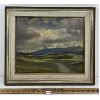 Image 1 : MOUNTAIN RANGE LANDSCAPE BY W. H. WADDINGTON - FRAMED OIL ON WOOD PANEL - 1932