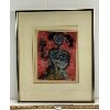 Image 1 : ABSTRACT NUDE STUDY BY UNKNOWN ARTIST - FRAMED MIXED MEDIA ON PAPER
