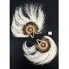 Image 1 : LOT OF 2 - YU'PIK DANCE FANS - BASKETRY & CARIBOU/ REINDEER FUR