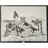 Image 1 : "GEESE AMONG THE ROCKS" BY MAYOREAK ASHOONA - INK ON PAPER - DORSET 1997/98