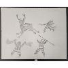 Image 1 : ELK HUNTING SCENE BY PETER PITSEOLAK - PENCIL - DORSET 2002