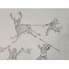 Image 2 : ELK HUNTING SCENE BY PETER PITSEOLAK - PENCIL - DORSET 2002