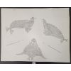 Image 1 : "THREE WALRUS' AND TWO HARPOONS" BY SHEOUAK - PENCIL - CIRCA 1960