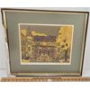 Image 1 : "ONTARIO HALL. QUEEN'S UNIVERSITY" BY GWYNETH TRAVIS" - FRAMED WOODCUT 