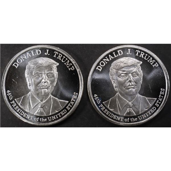 Trump Rounds (2) 1 OZ .999 SILVER DONALD TRUMP ROUNDS