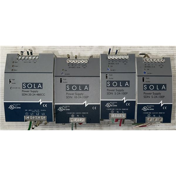 Lot of (4) Misc. Sola Power Supplies as Pictured