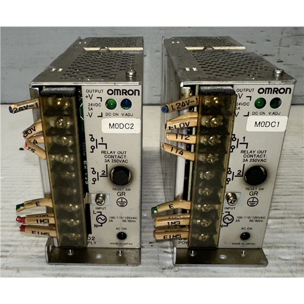 Lot of (2) Omron #S82W-102 Power Supplies