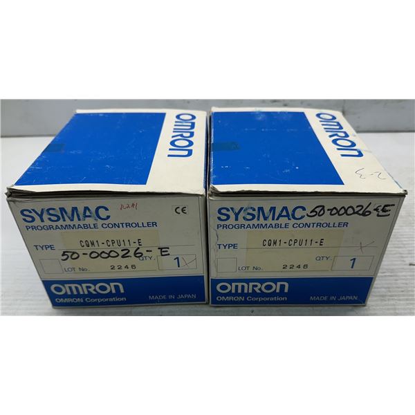 Lot of (2) Omron #CQM1-CPU11-E Programmable Controllers