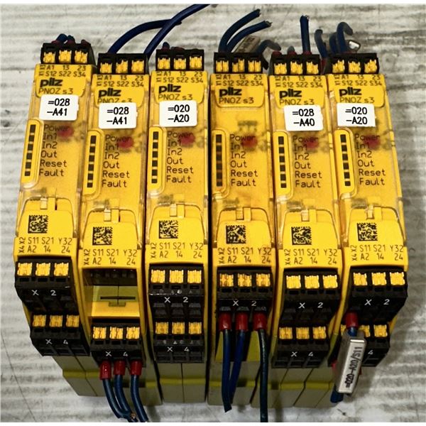 Lot of (6) Pilz #PNOZs3C24VDC2n/o Ident #751103 Modules