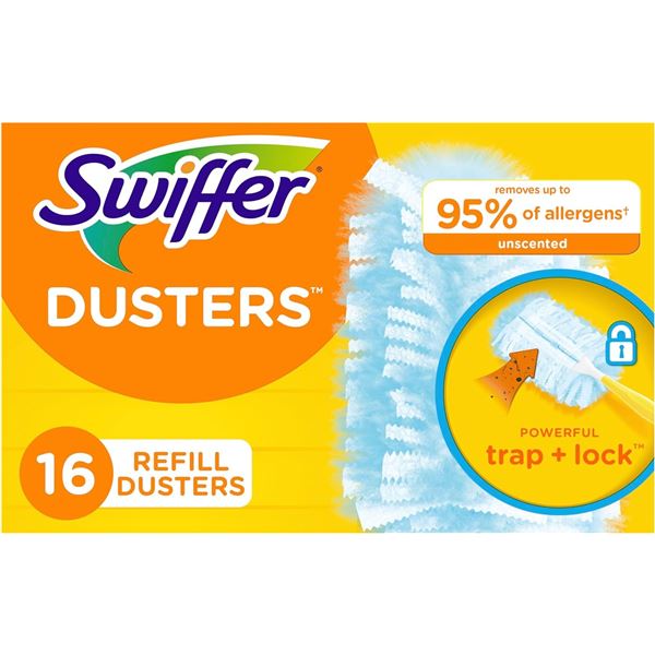 NEW SWIFFER DUSTERS UNSCENTED 16 PACK WITH TRAP