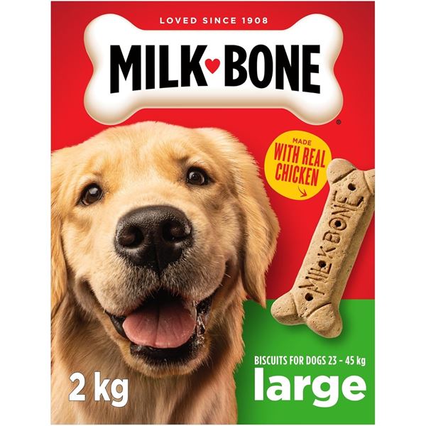 NEW MILK BONE LARGE DOG BISCUITS 2KG BOX
