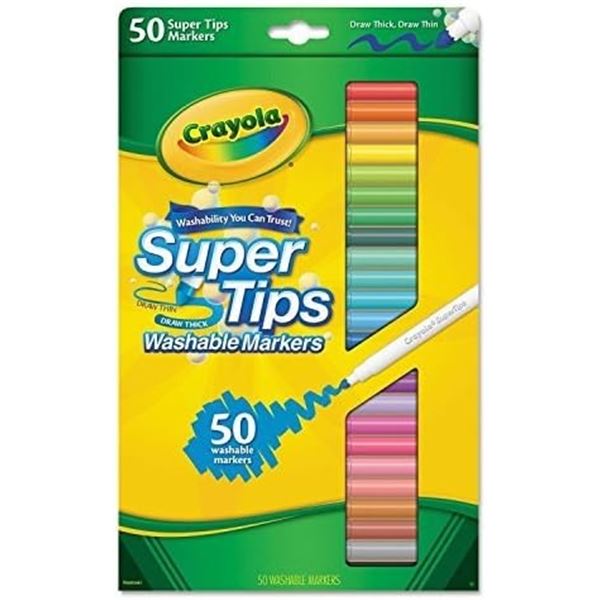 NEW CRAYOLA SUPER TIPS WASHABLE MARKERS 50 COUNT