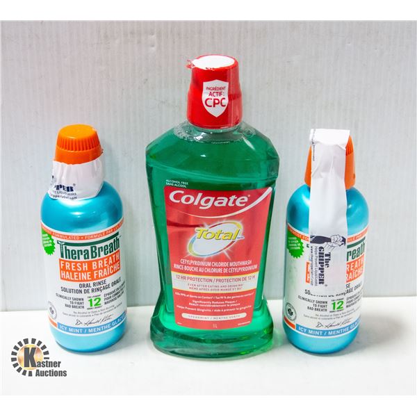 NEW BAG OF MOUTHWASH INCLUDES COLGATE AND THERA