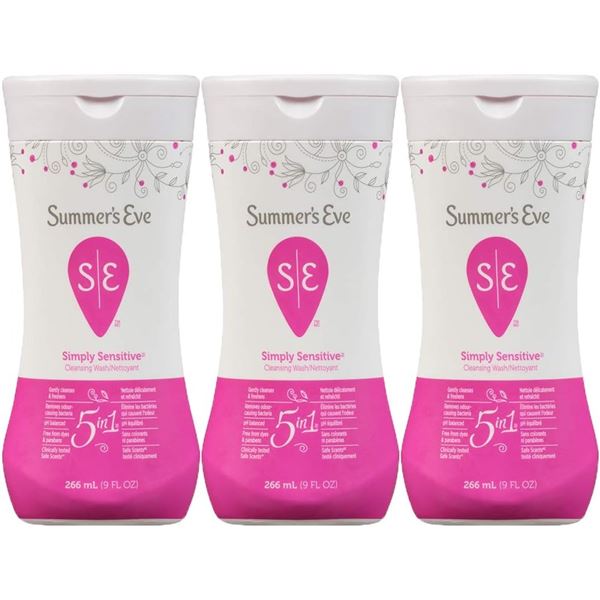 NEW 3 PACK OF SUMMER'S EVE CLEANSING WASH, SIMPLY