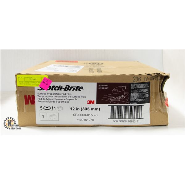 NEW 5 PACK OF SCOTCH BRITE 12" SURFACE PREPARATION