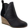 Image 1 : NEW TOMS KELSEY BLACK LEATHER SUEDE WEDGE BOOTS