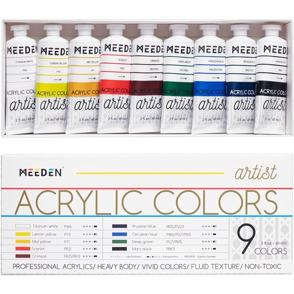 NEW MEEDEN PROFESSIONAL ACRYLIC COLORS SET