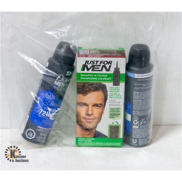 LOT OF NEW MENS PRODUCTS INCLUDES JUST FOR MEN