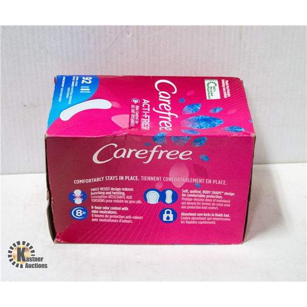 NEW 92 PACK OF CAREFREE ACTI-FRESH LONG DAILY