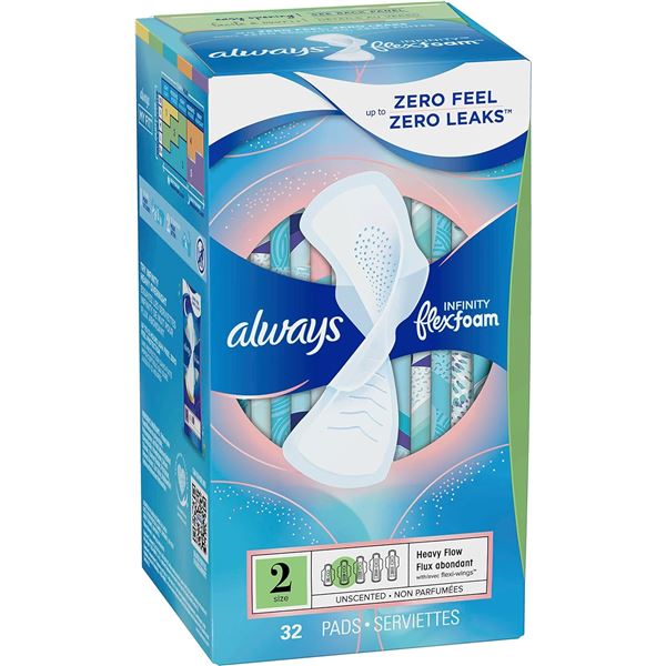 NEW 32 PACK ALWAYS INFINITY FLEXFOAM PADS SIZE 2