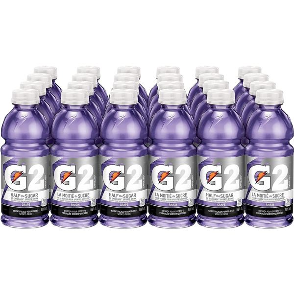 NEW CASE OF 24 G2 GATORADE GRAPE SPORTS DRINK