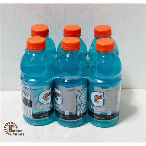 NEW 6 PACK OF GATORADE FROST ICEBERG 591ML BOTTLES