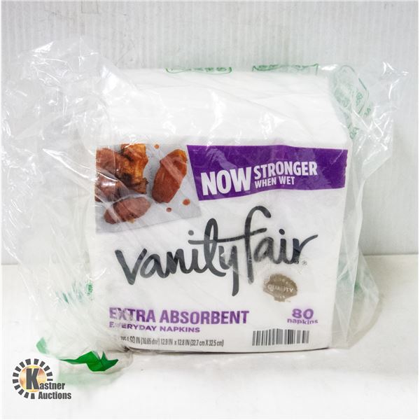 NEW 80 PACK OF VANITY FAIR EXTRA ABSORBENT NAPKINS