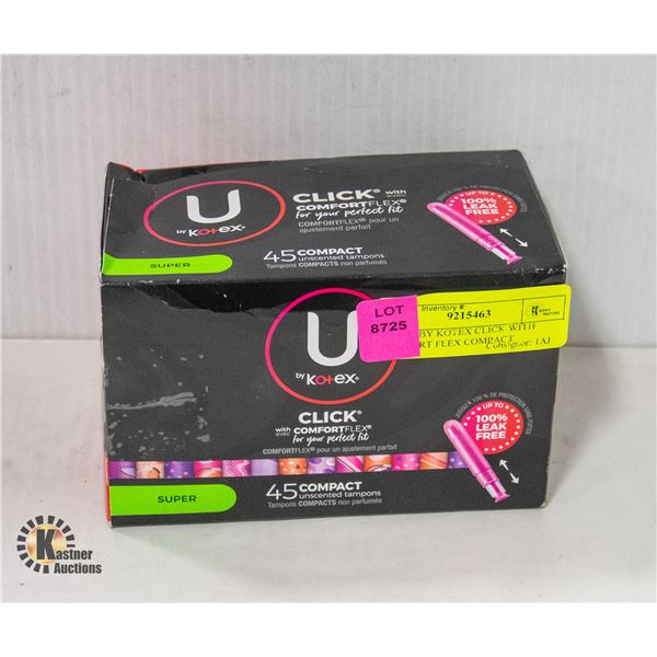 NEW U BY KOTEX CLICK WITH COMFORT FLEX COMPACT