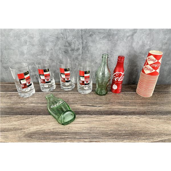 Collection of Coca Cola Cups Bottles Glasses