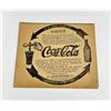 1907 Coca Cola Newspaper Ad Straight Side Bottle