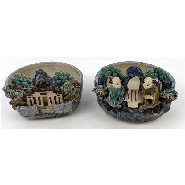 Chinese Glazed Earthenware Shiwan Ware Planters