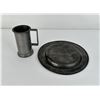 Image 2 : Antique Pewter Tankard And Plate