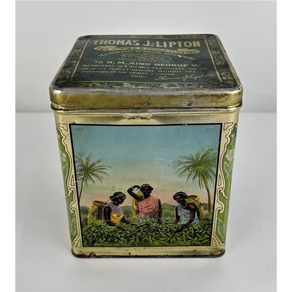 Antique Thomas J Lipton Tea Coffee Cocoa Tin
