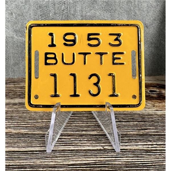 1953 Butte Montana Bicycle License Plate