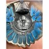 Image 4 : Sterling Silver Inlaid Turquoise Indian Chief Ring