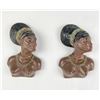 African Black Nude Chalkware Wall Plaques