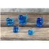 Image 2 : Collection of Leo Ward Signed Blue Glass Birds